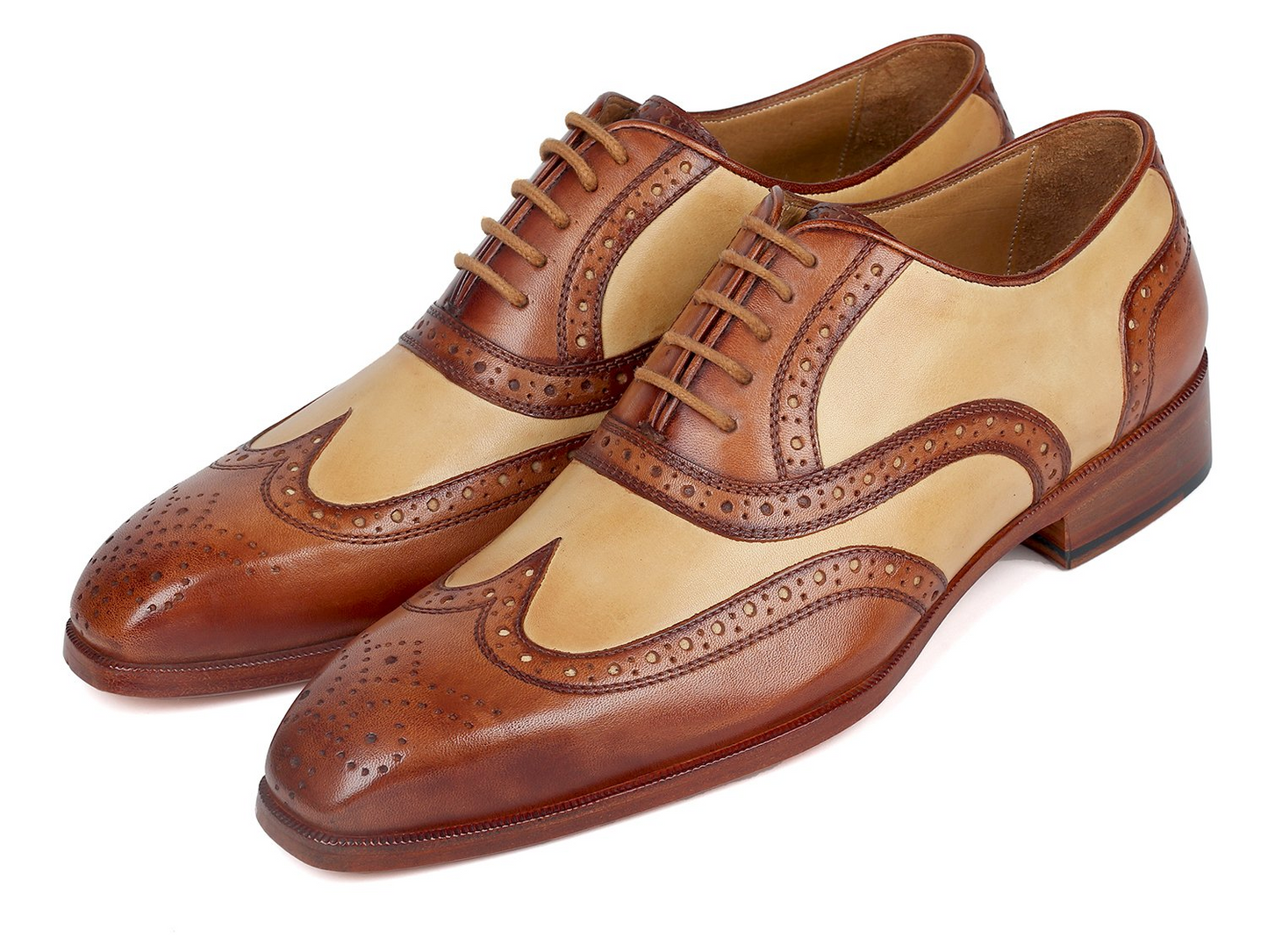 Brown & Beige Dual Tone Oxfords, Handmade to order.