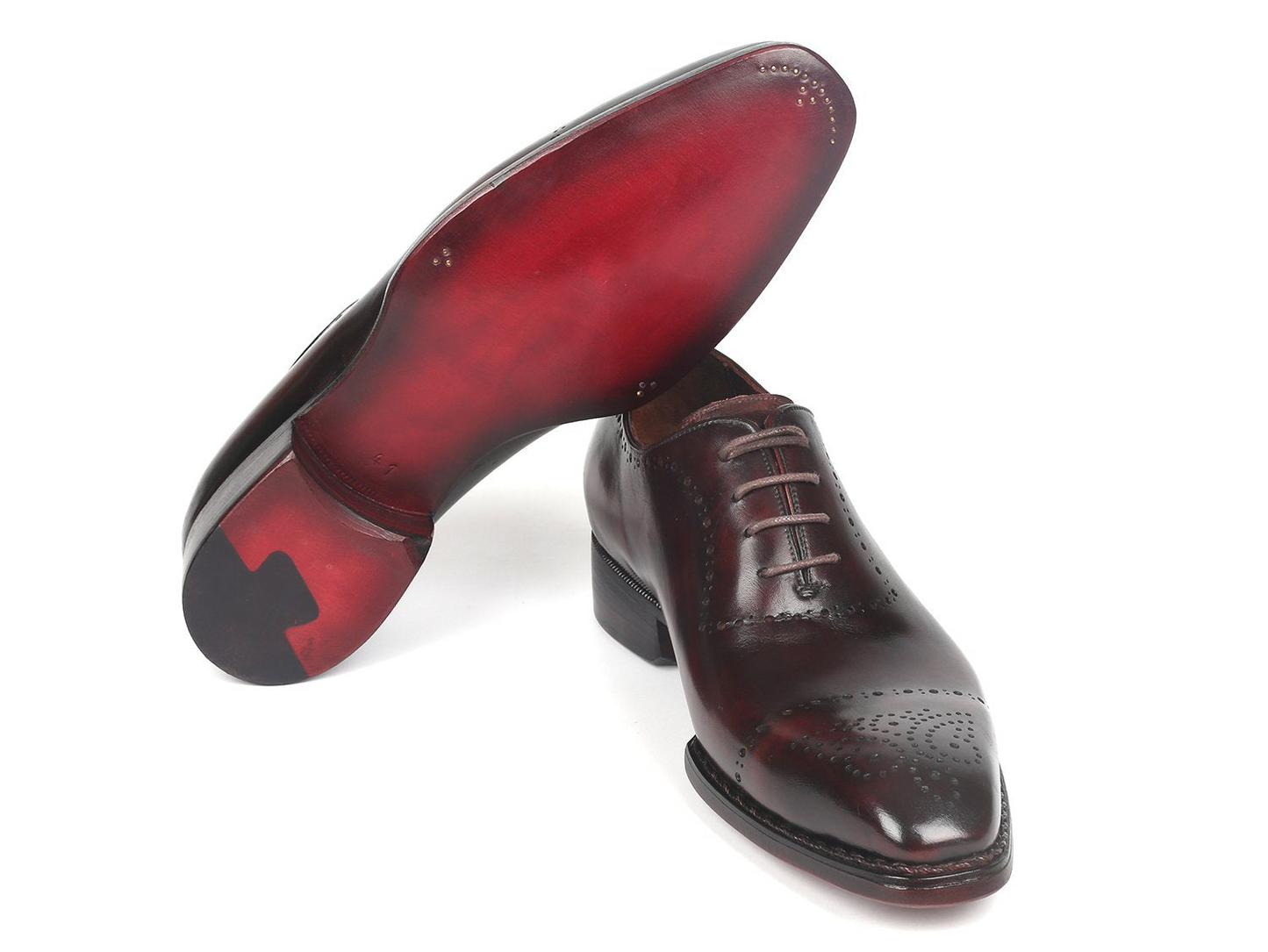 Dark Bordeaux Goodyear Welted Oxfords, Handmade to order.
