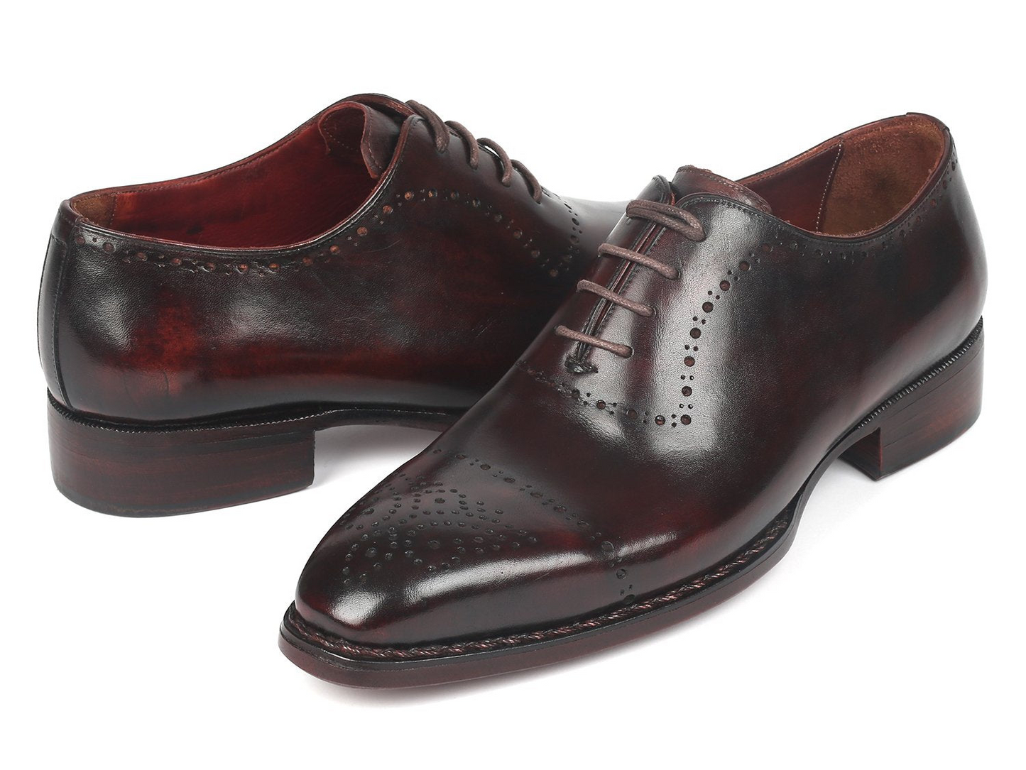 Dark Bordeaux Goodyear Welted Oxfords, Handmade to order.