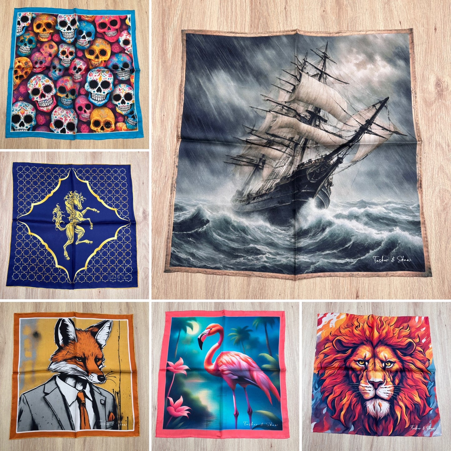 Storm at Sea Silk Pocket Square, Platinum Edition