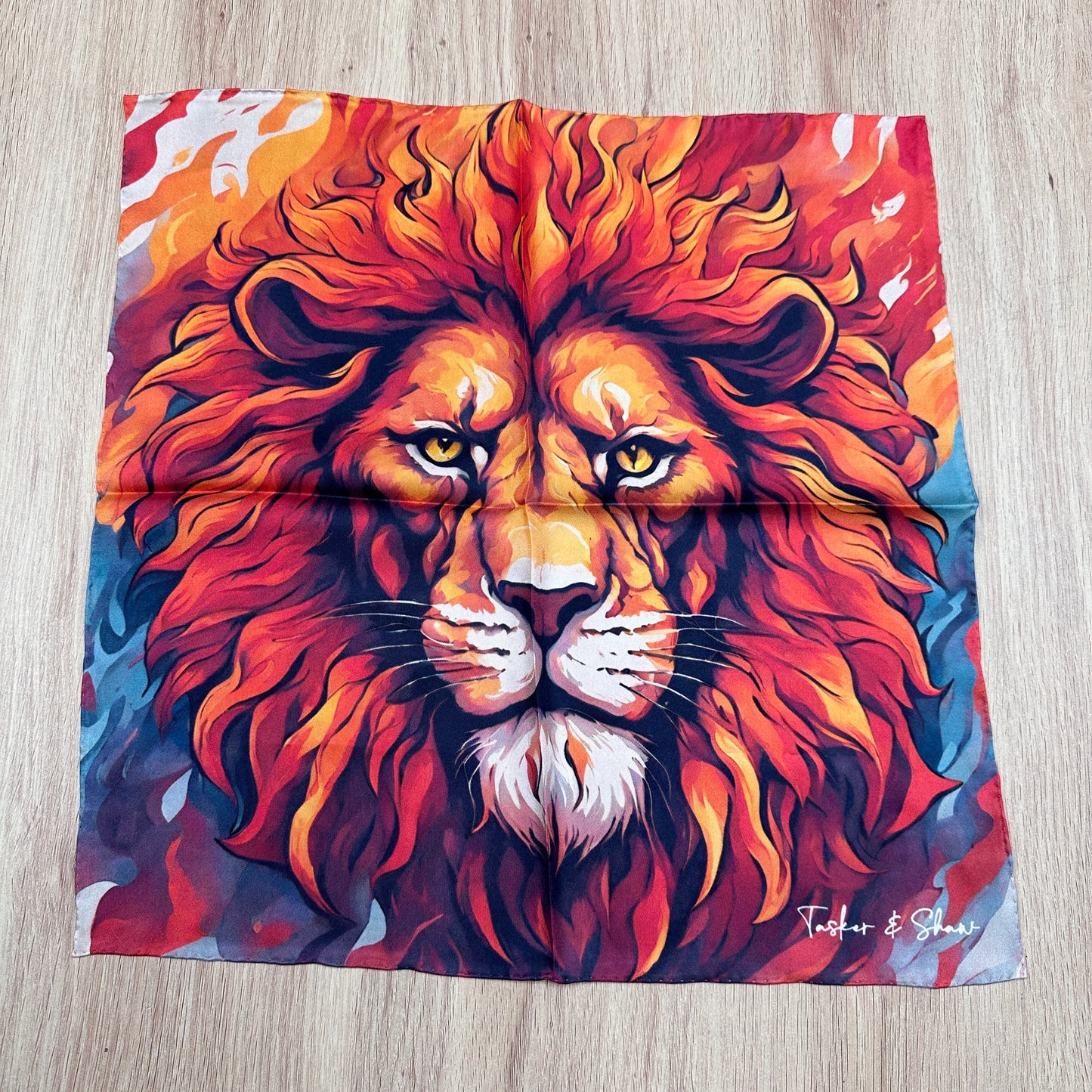 Lionheart Silk Pocket Square, Platinum Edition