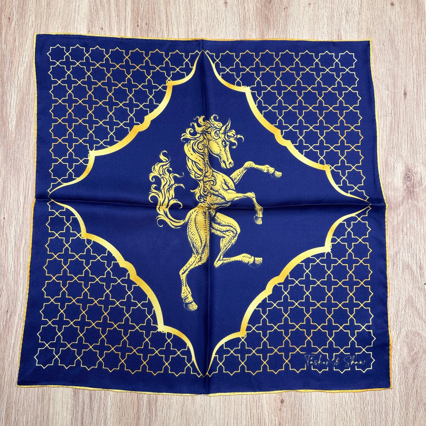 Cavallo D'oro Silk Pocket Square, Platinum Edition