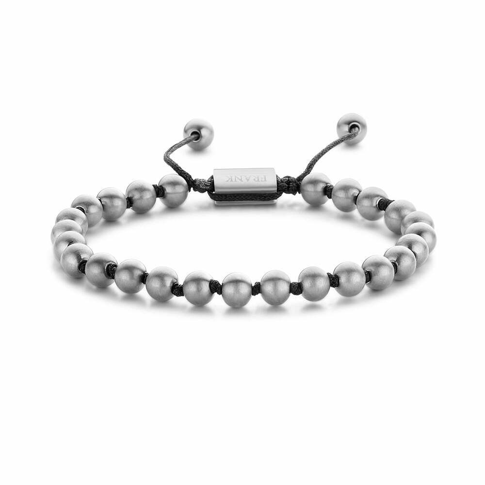 Tasker & Shaw | Luxury Menswear | Woven Matt Steel Beads Mens Bracelet