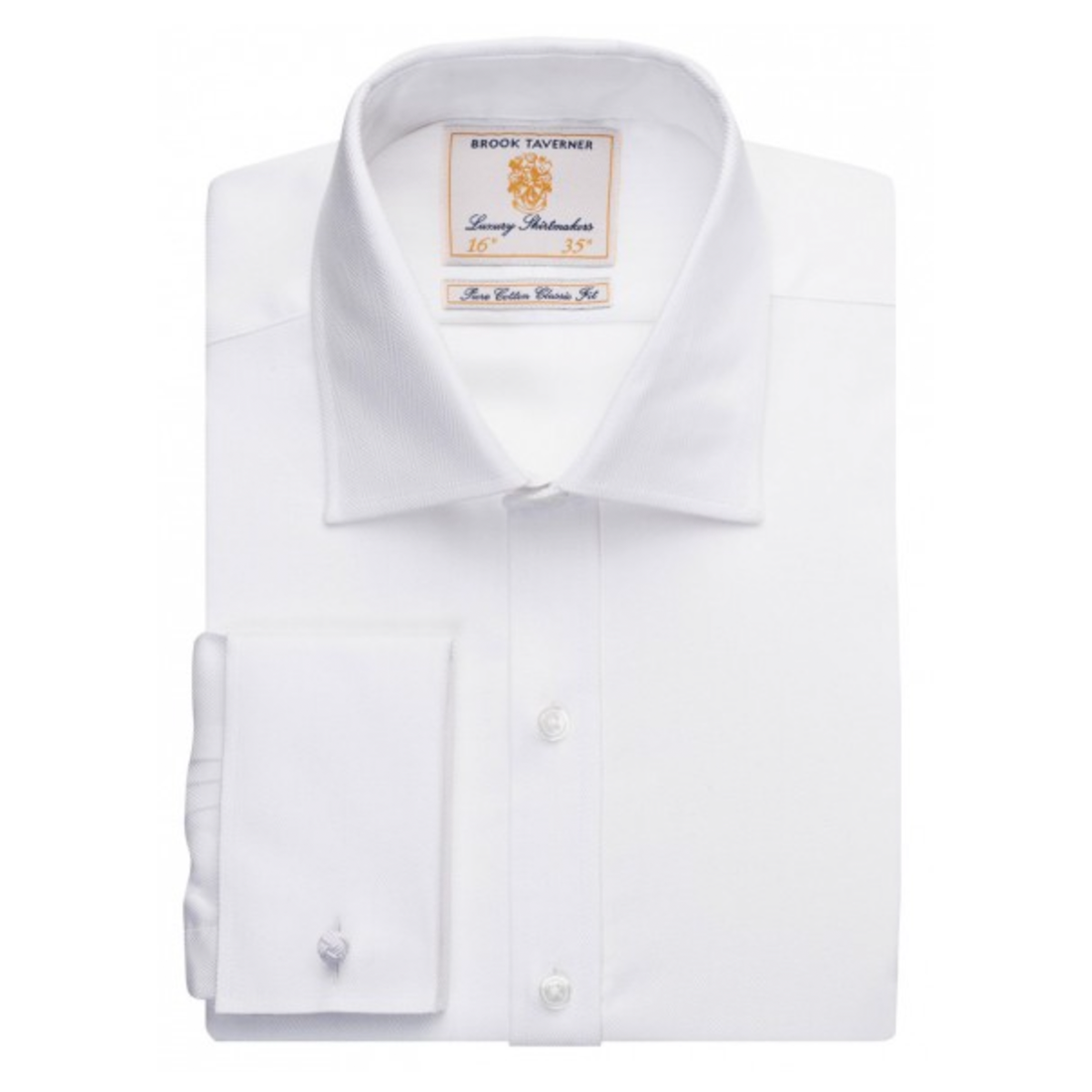 Tasker & Shaw | Luxury Menswear | WHITE SUPERFINE COTTON DOUBLE CUFF SHIRT