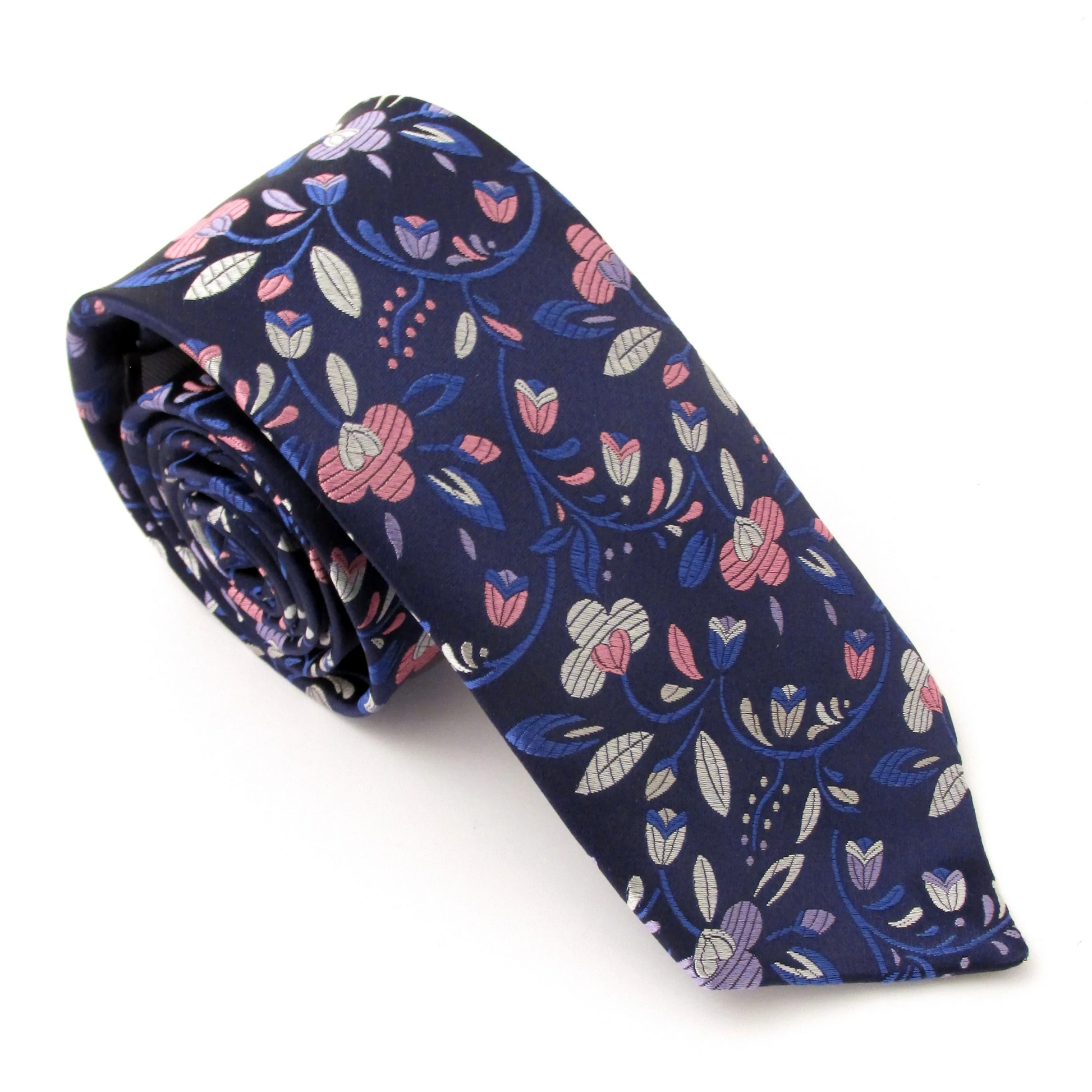 Tasker & Shaw | Luxury Menswear | Limited Edition Pink Vine Floral silk tie
