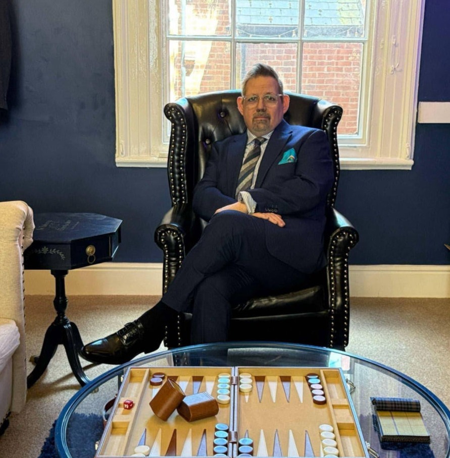 James, Our head stylist sitting in the studio