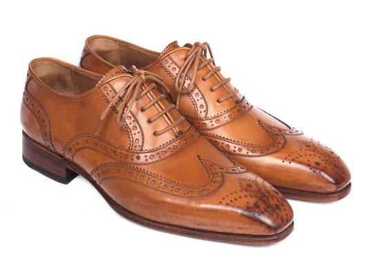 Wingtip Oxfords Cognac, Handmade to order.