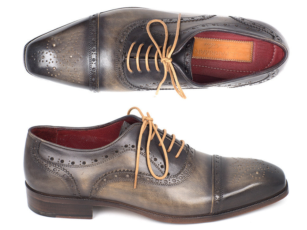 Captoe Oxfords Gray, Handmade to order.