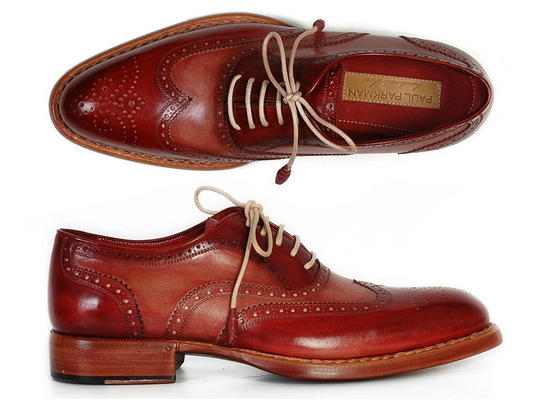 Wingtip Oxfords Bordeaux & Camel, Handmade to order.