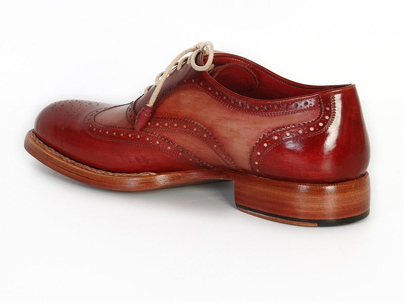 Wingtip Oxfords Bordeaux & Camel, Handmade to order.