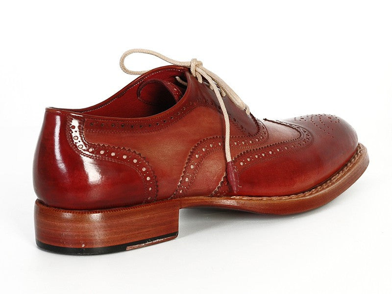 Wingtip Oxfords Bordeaux & Camel, Handmade to order.