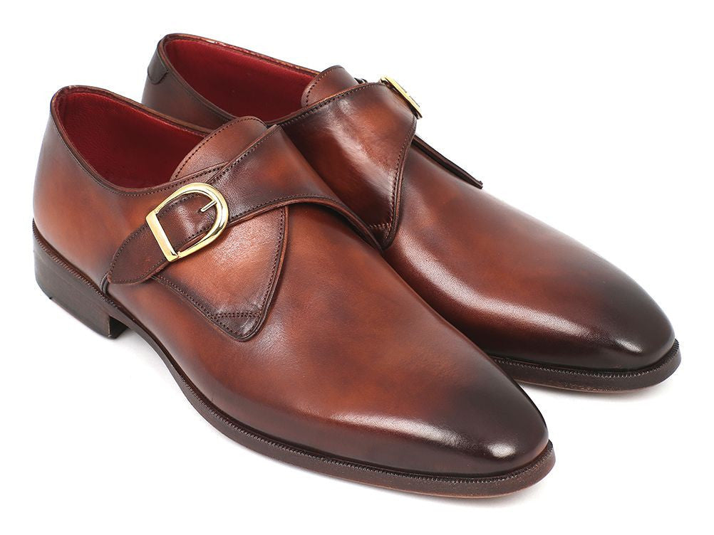 Monkstrap Dress Shoes Brown & Camel, Handmade to order.