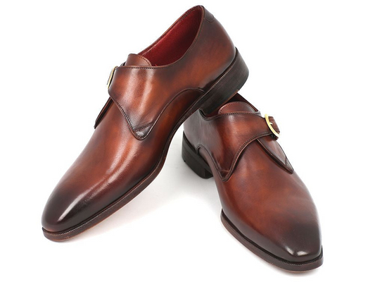 Monkstrap Dress Shoes Brown & Camel, Handmade to order.