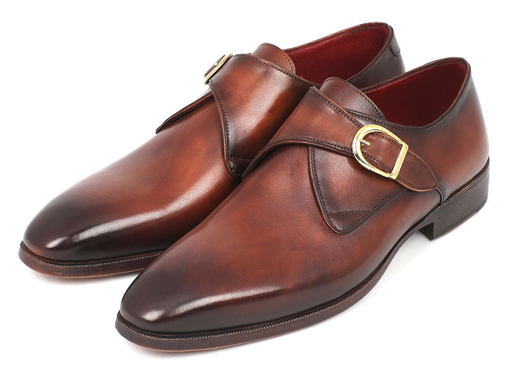 Monkstrap Dress Shoes Brown & Camel, Handmade to order.