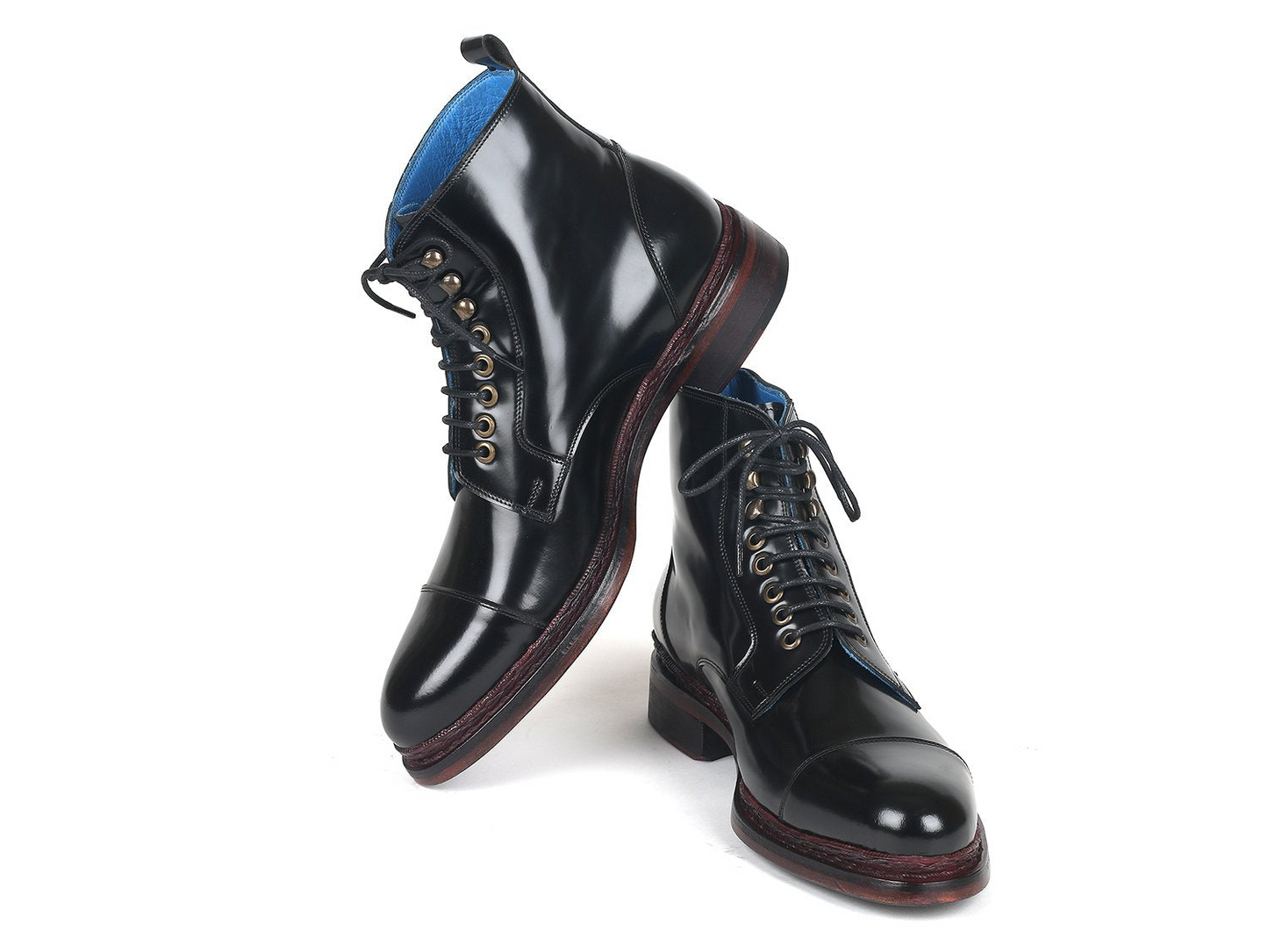 Polished Leather Boots Black, Handmade to order.
