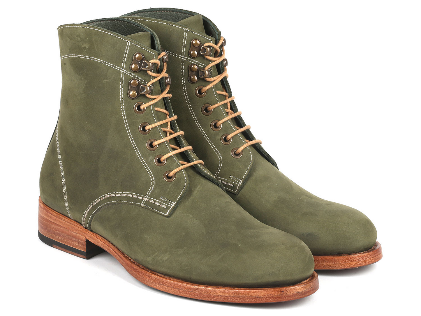 Green Nubuck boots, Handmade to order.