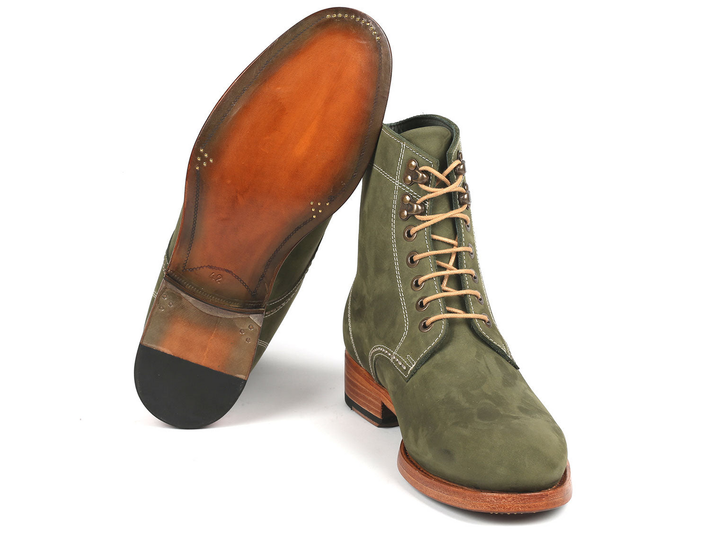 Green Nubuck boots, Handmade to order.