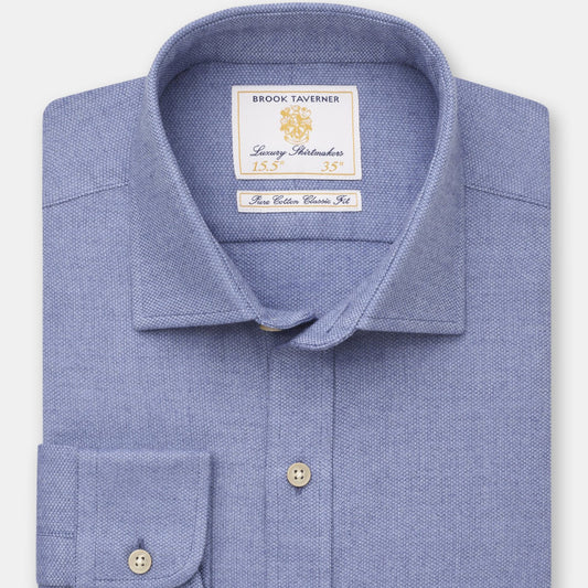 Supersoft Cotton Melange Shirt (Mid Blue)