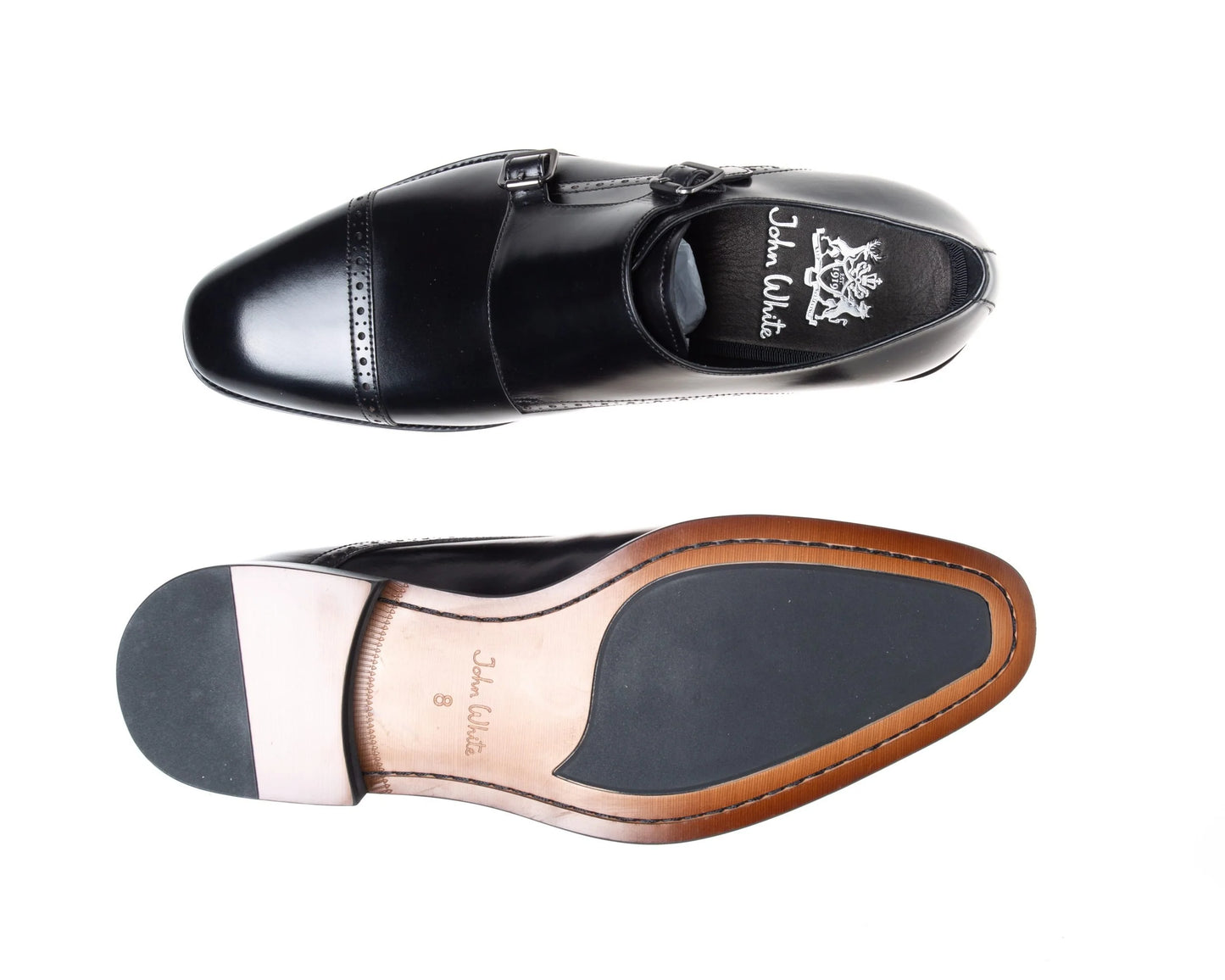 Alderney Double Monk Strap Shoes (Black)