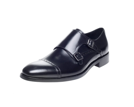 Alderney Double Monk Strap Shoes (Black)