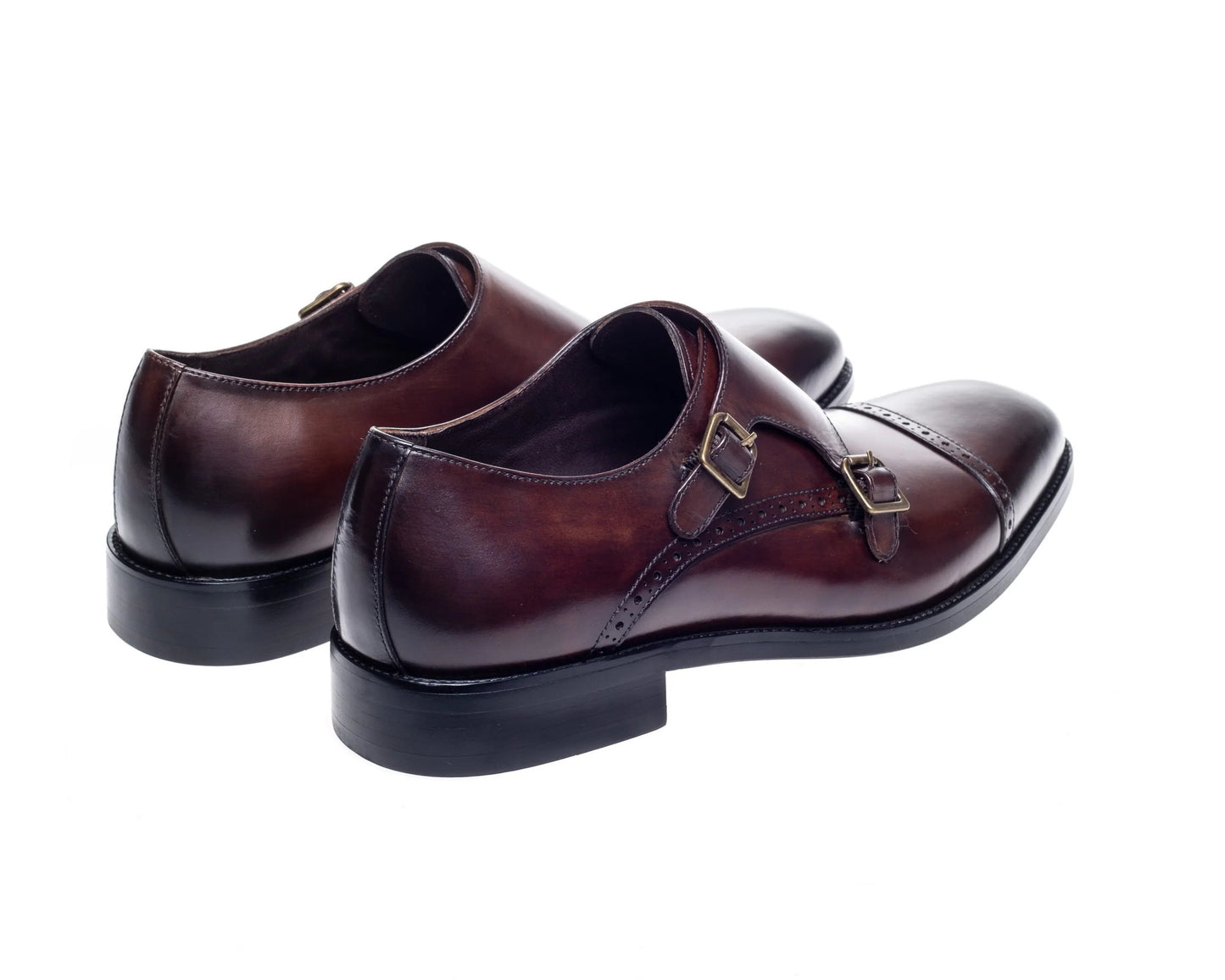 Alderney Double Monk Strap Shoes (Brown)