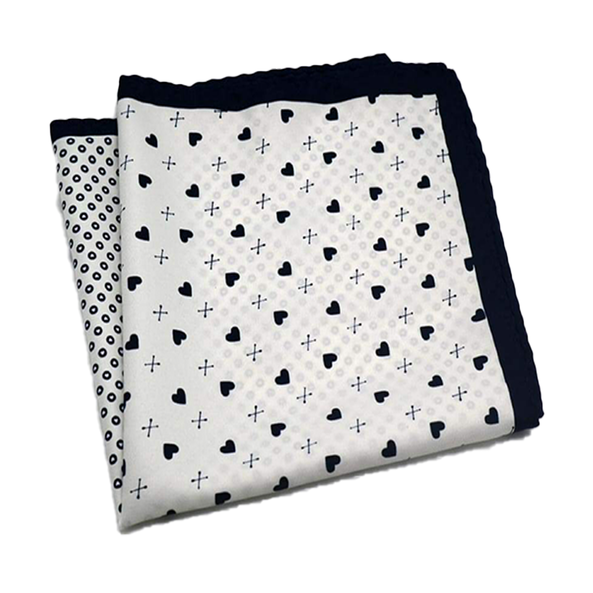 Tasker & Shaw | Luxury Menswear | Navy and white geometric quadrant pure silk pocket square