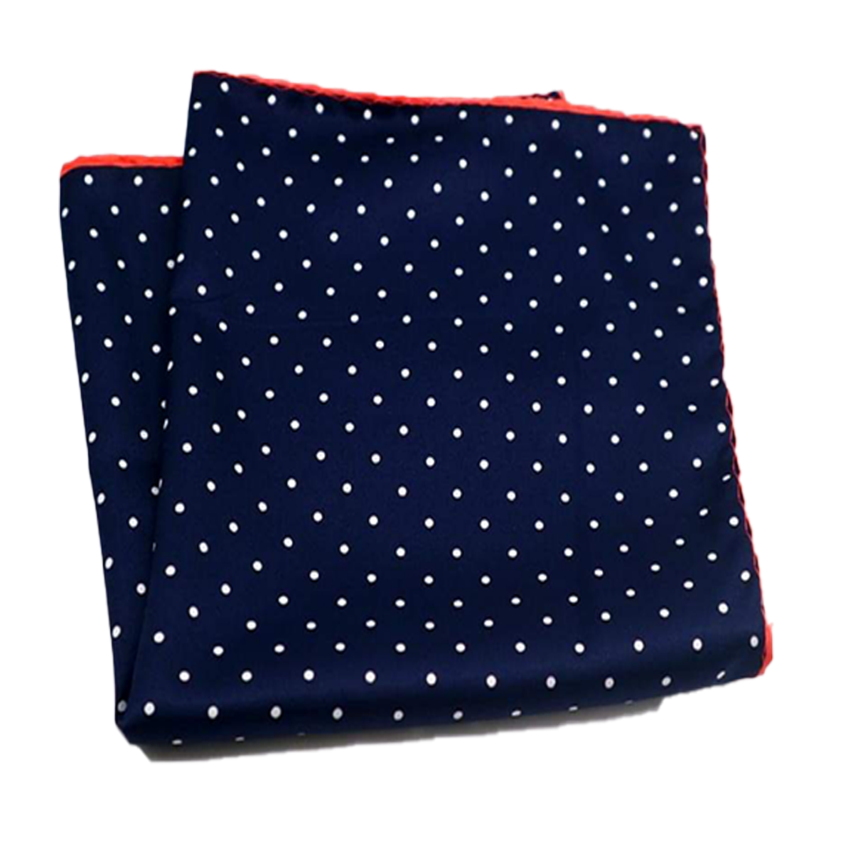 Tasker & Shaw | Luxury Menswear | Navy & white spotted pure silk pocket square