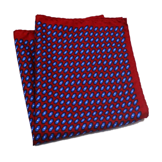 Tasker & Shaw | Luxury Menswear | Red edged pure silk pocket square