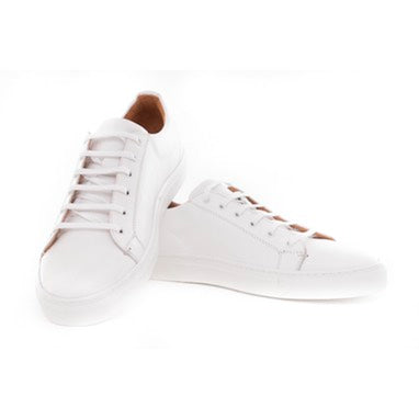 Tasker & Shaw | Luxury Menswear | White leather trainers