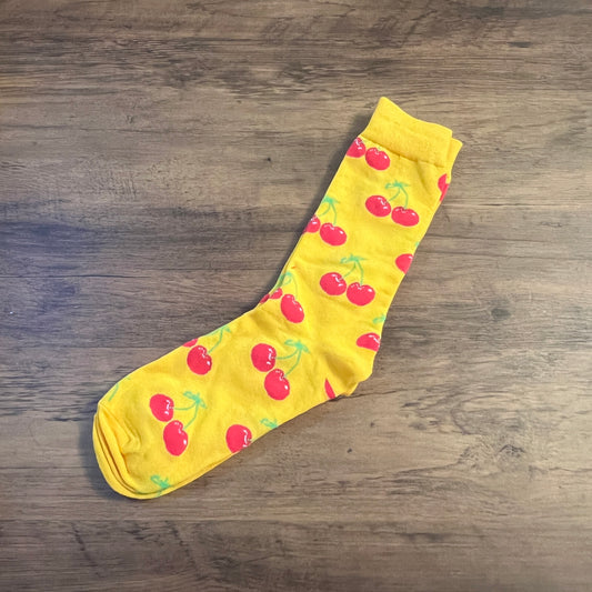 Tasker & Shaw | Luxury Menswear | Yellow with a cherry on top socks