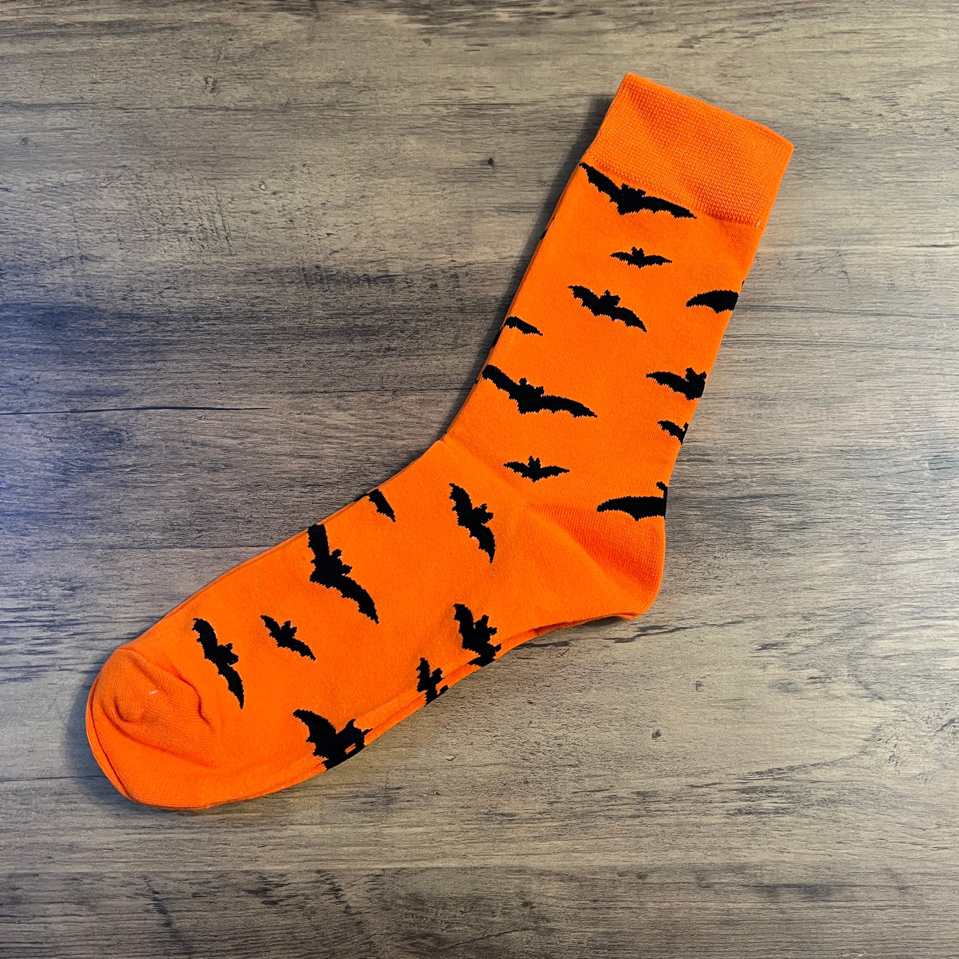 Tasker & Shaw | Luxury Menswear | Halloween orange with black "bat" socks