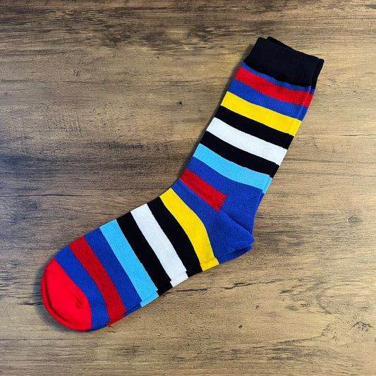 Tasker & Shaw | Luxury Menswear | Primary colours stripes socks