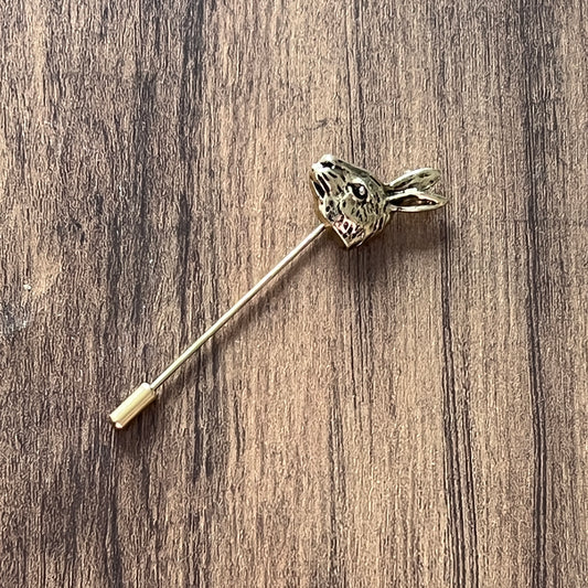 Tasker & Shaw | Luxury Menswear | March hare pin (Antique brass finish)