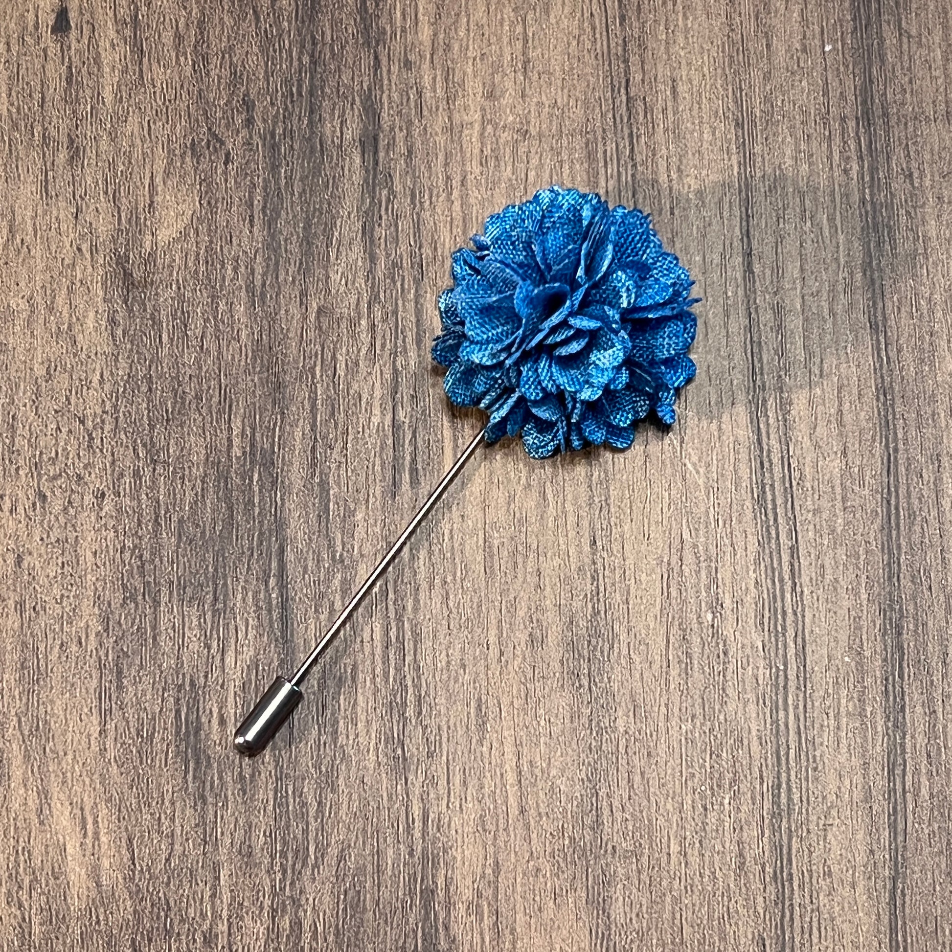 Tasker & Shaw | Luxury Menswear | Blue Flower Buttonaire Lapel Pin
