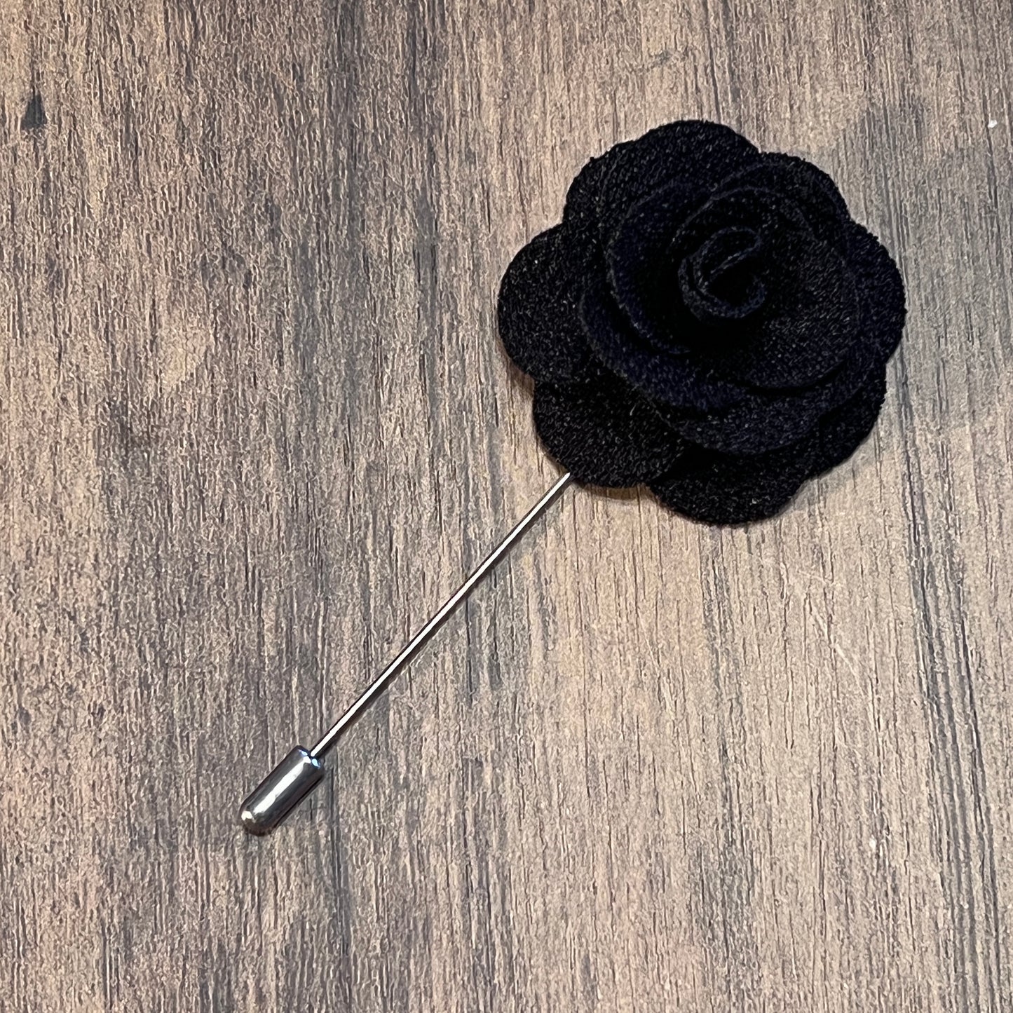 Tasker & Shaw | Luxury Menswear | Black rose lapel pin