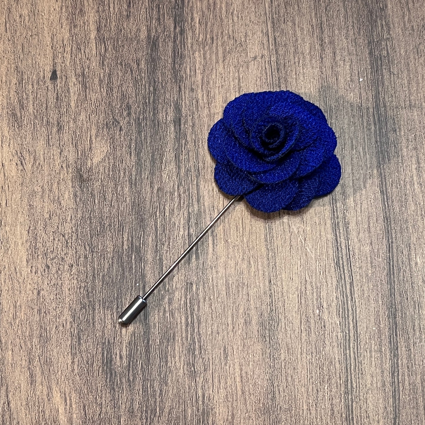 Tasker & Shaw | Luxury Menswear | Royal blue rose lapel pin