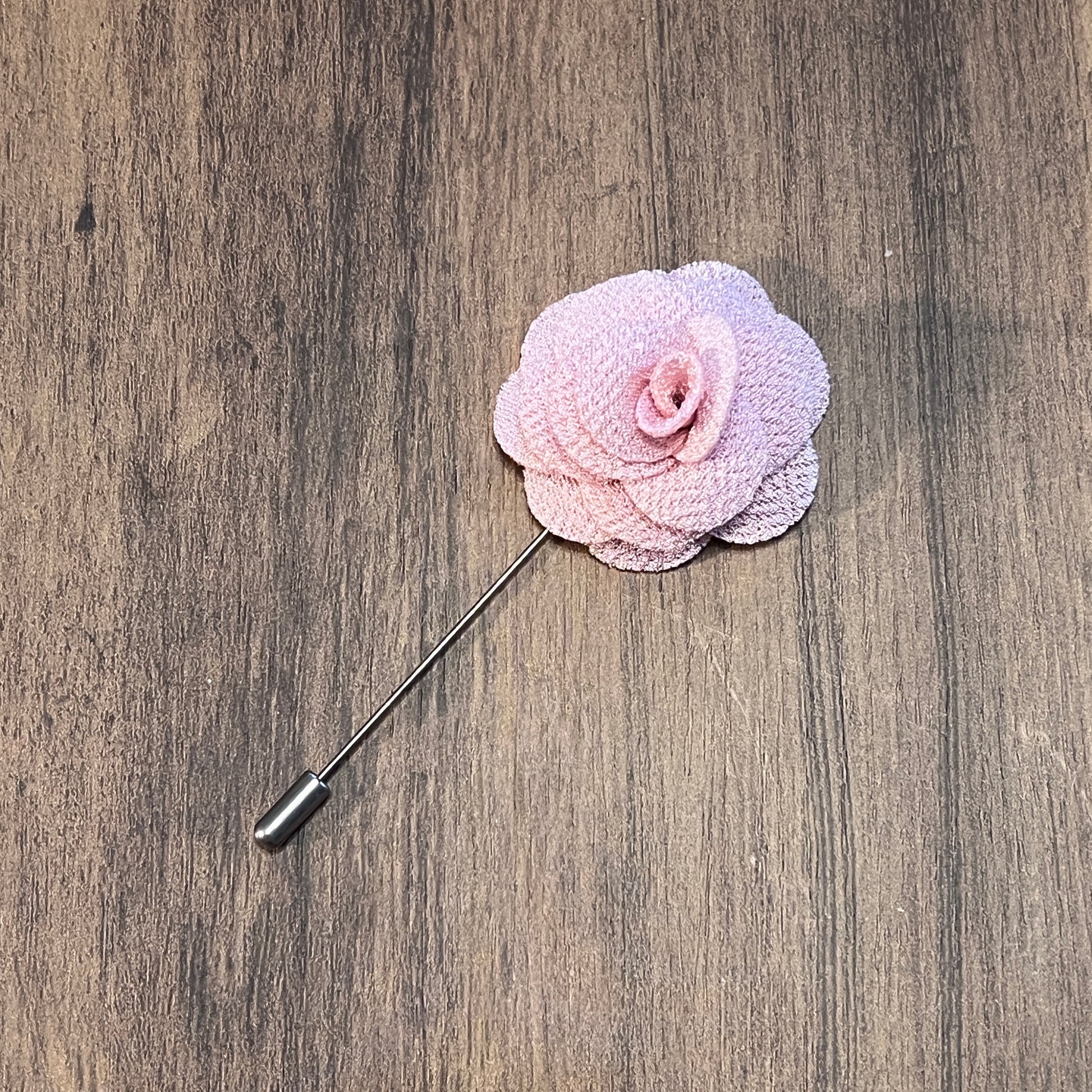 Tasker & Shaw | Luxury Menswear | light pink rose lapel pin