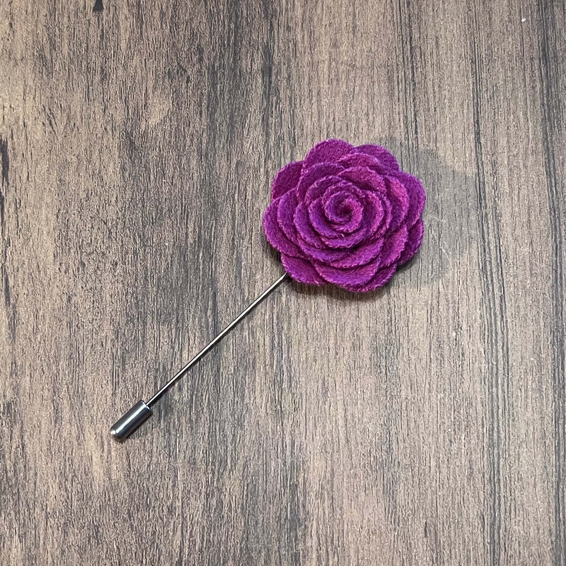 Tasker & Shaw | Luxury Menswear | Purple rose lapel pin