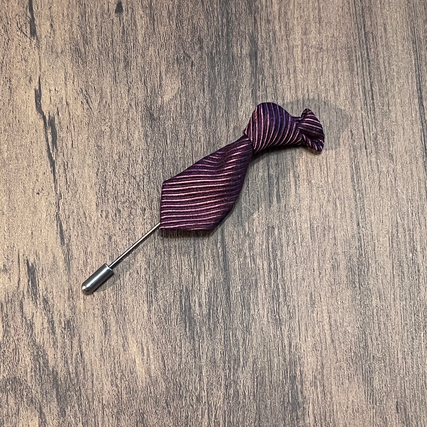 Tasker & Shaw | Luxury Menswear | Bronze striped tie lapel pin