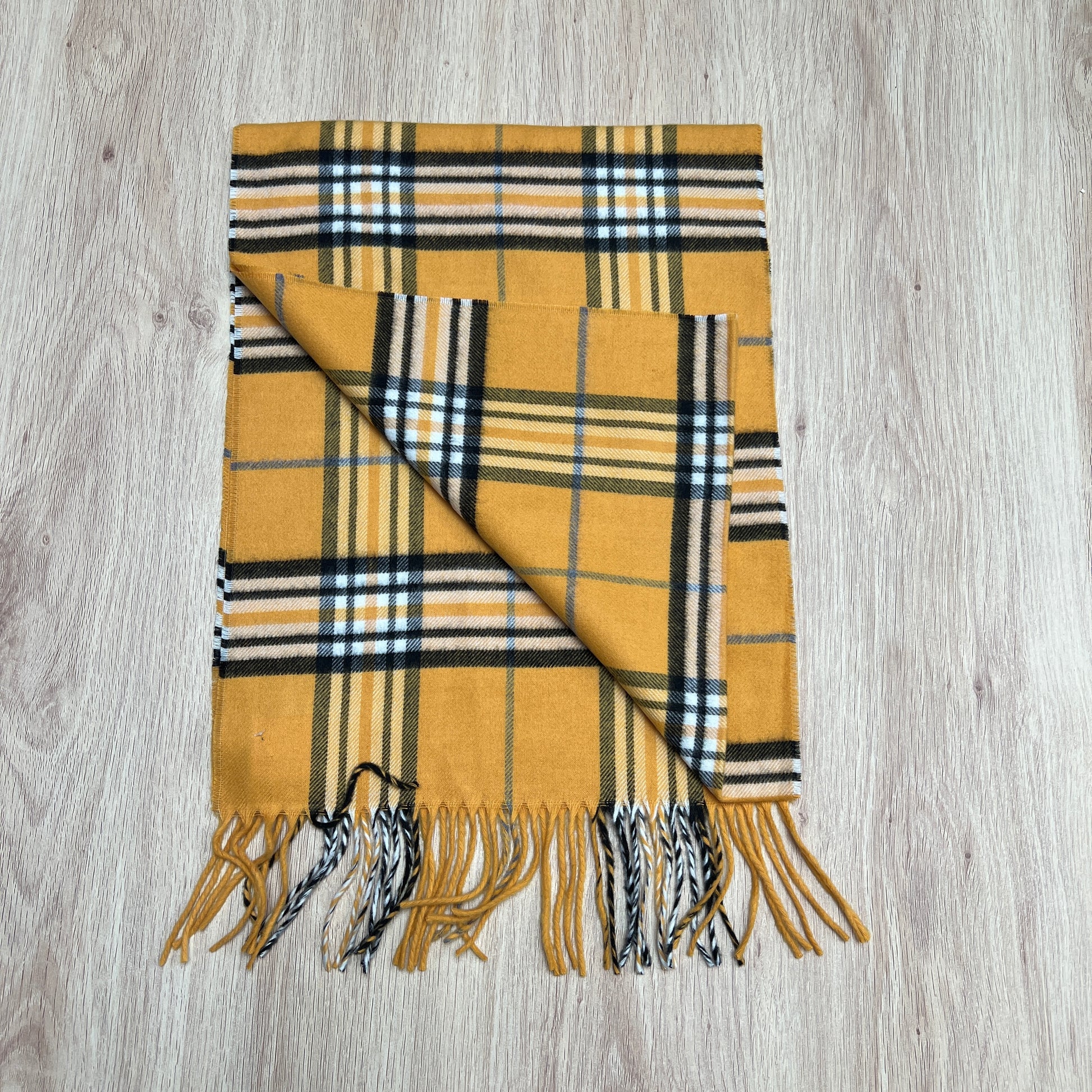 Tasker & Shaw | Luxury Menswear | Cashmink scarf - Yellow plaid