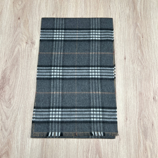 Tasker & Shaw | Luxury Menswear | Cashmink scarf - Grey plaid