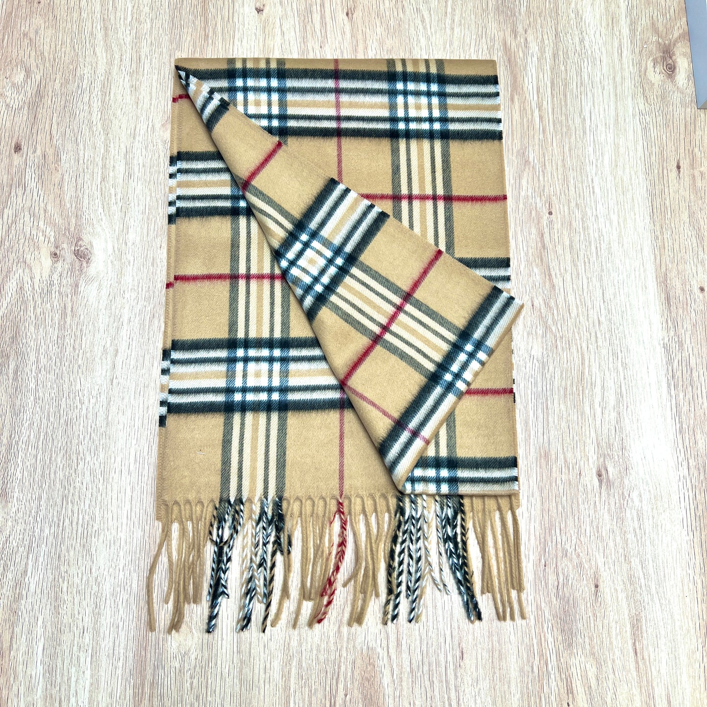 Tasker & Shaw | Luxury Menswear | Cashmink scarf - Tan plaid