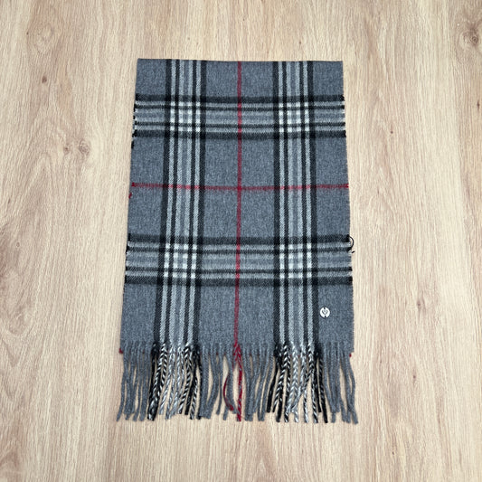 Tasker & Shaw | Luxury Menswear | Cashmere blend scarf - Grey Plaid