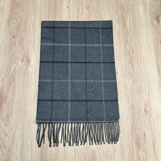 Tasker & Shaw | Luxury Menswear | Cashmere blend scarf - Grey Checks