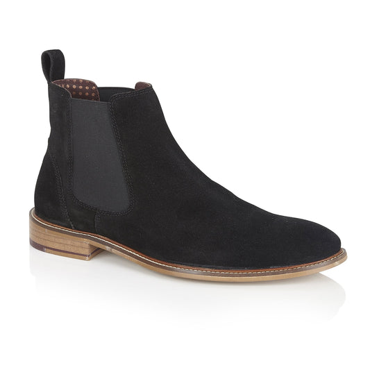 Tasker & Shaw | Luxury Menswear | Suede Chelsea Boot: Black