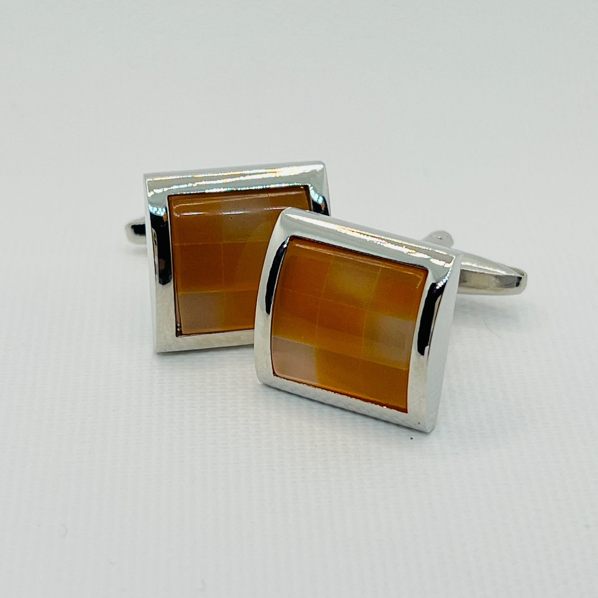 Tasker & Shaw | Luxury Menswear | Shades of Orange Square Cufflinks