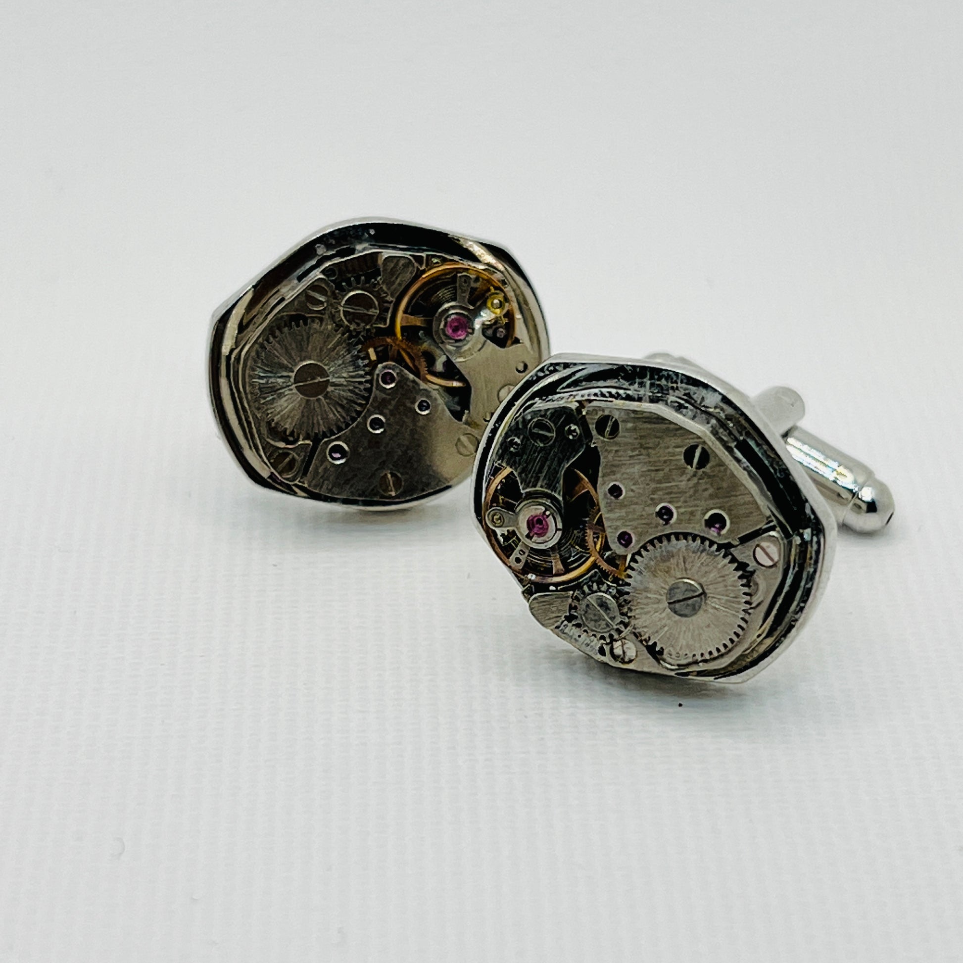 Tasker & Shaw | Luxury Menswear | Oval watch mechanism cufflinks
