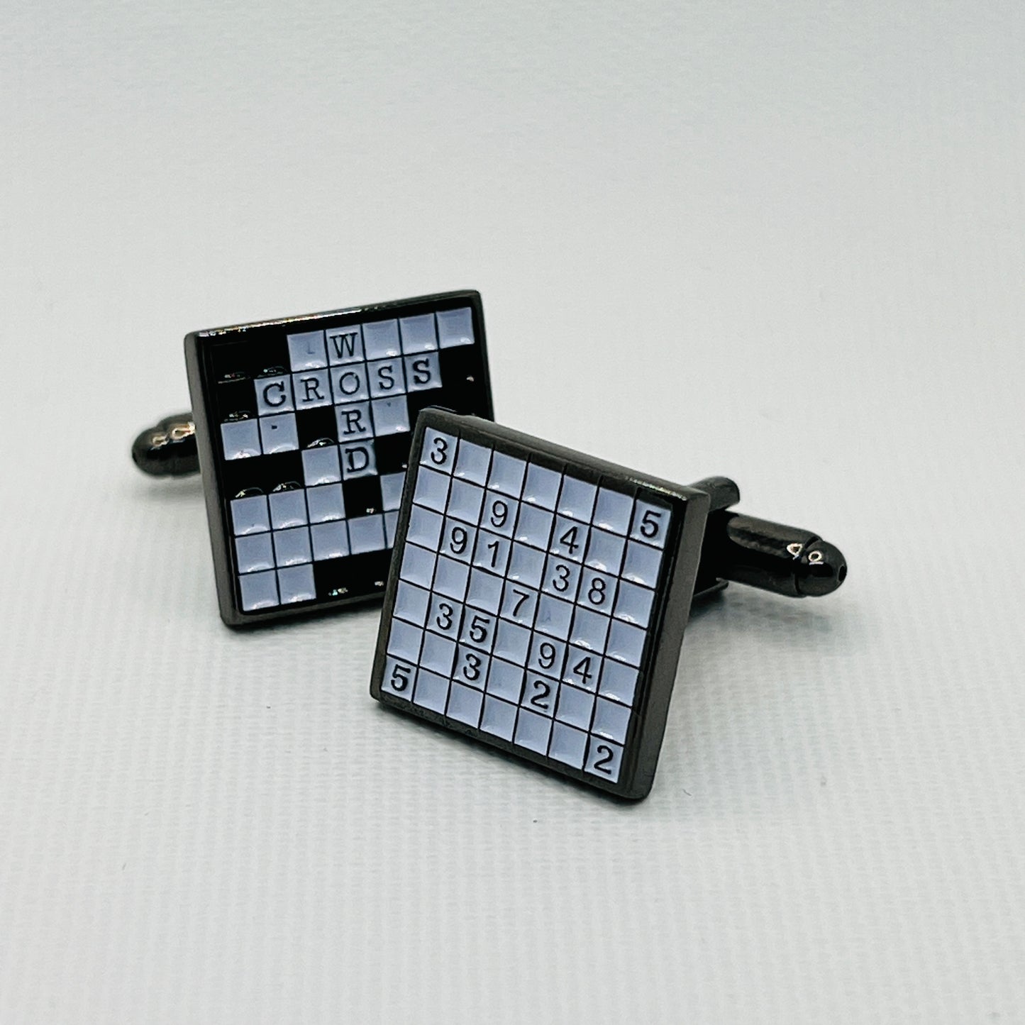 Tasker & Shaw | Luxury Menswear | Crossword & Sudoku novelty cufflinks