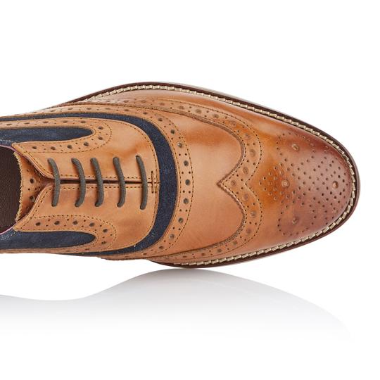 Tasker & Shaw | Luxury Menswear | Leven Oxford Tan/Navy