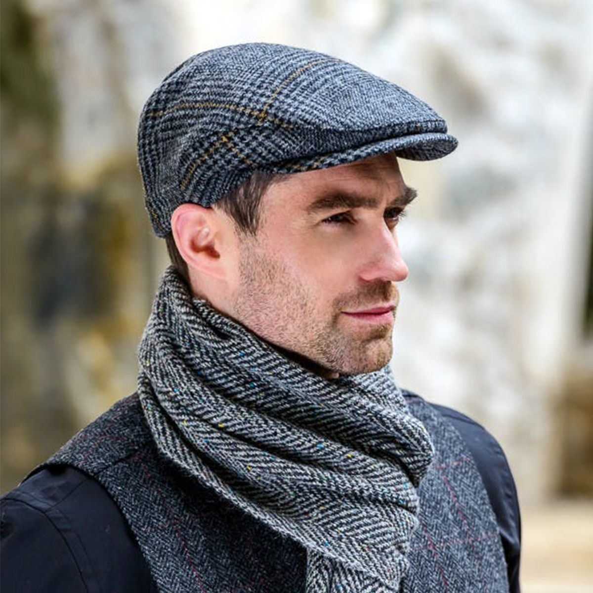 Tasker & Shaw | Luxury Menswear | Trinity tweed cap (Grey)